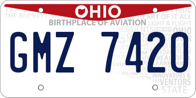 OH license plate GMZ7420