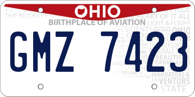 OH license plate GMZ7423