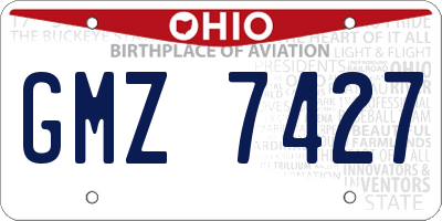 OH license plate GMZ7427