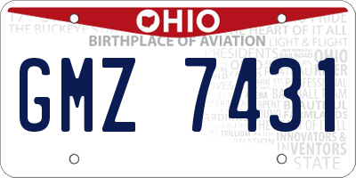 OH license plate GMZ7431