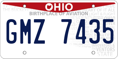 OH license plate GMZ7435