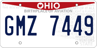 OH license plate GMZ7449