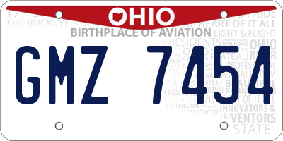 OH license plate GMZ7454