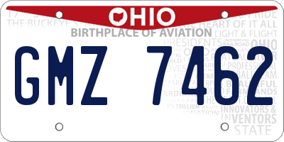 OH license plate GMZ7462