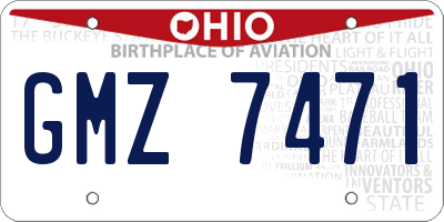OH license plate GMZ7471