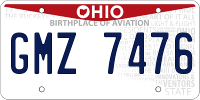 OH license plate GMZ7476