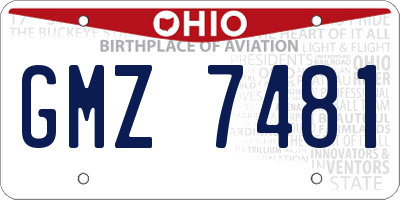 OH license plate GMZ7481