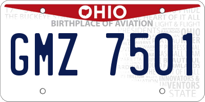 OH license plate GMZ7501