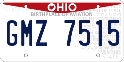 OH license plate GMZ7515