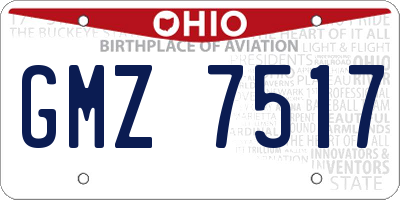 OH license plate GMZ7517