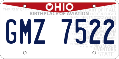 OH license plate GMZ7522