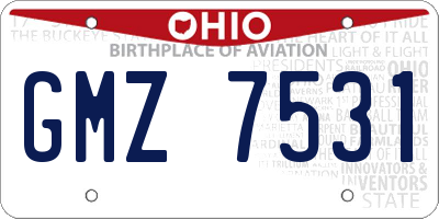 OH license plate GMZ7531