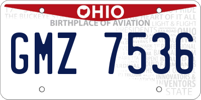 OH license plate GMZ7536