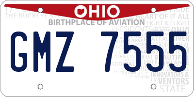 OH license plate GMZ7555