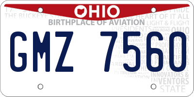 OH license plate GMZ7560
