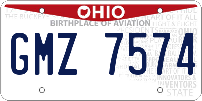 OH license plate GMZ7574