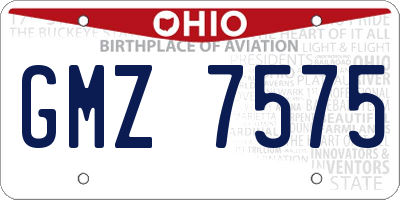OH license plate GMZ7575