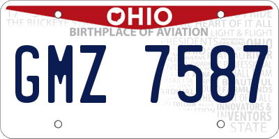 OH license plate GMZ7587
