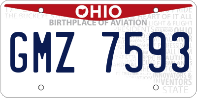 OH license plate GMZ7593