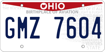 OH license plate GMZ7604