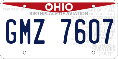 OH license plate GMZ7607