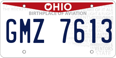 OH license plate GMZ7613