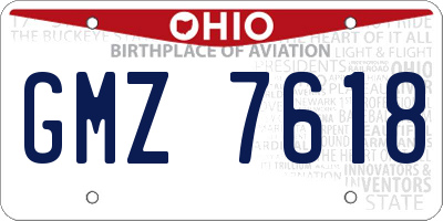 OH license plate GMZ7618