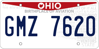 OH license plate GMZ7620
