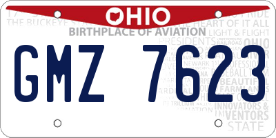 OH license plate GMZ7623