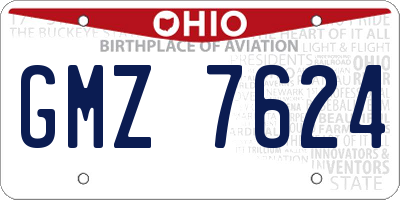 OH license plate GMZ7624