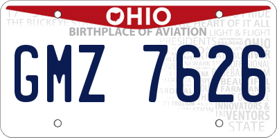 OH license plate GMZ7626