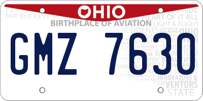 OH license plate GMZ7630