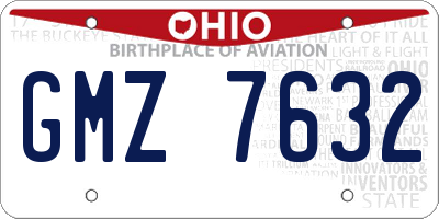 OH license plate GMZ7632