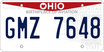 OH license plate GMZ7648