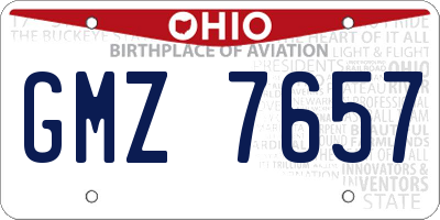 OH license plate GMZ7657