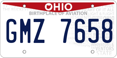 OH license plate GMZ7658