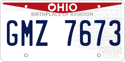 OH license plate GMZ7673