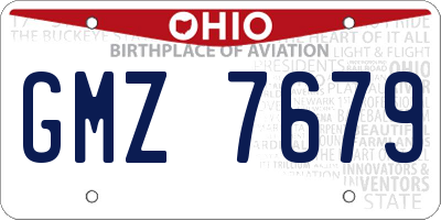 OH license plate GMZ7679