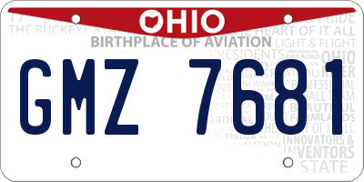OH license plate GMZ7681