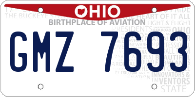 OH license plate GMZ7693