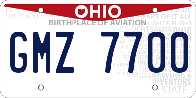 OH license plate GMZ7700