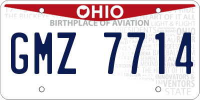 OH license plate GMZ7714