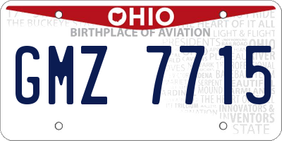 OH license plate GMZ7715