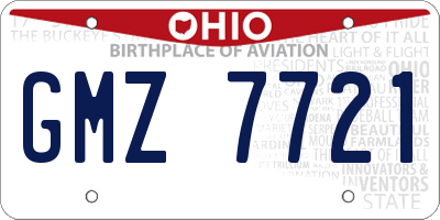 OH license plate GMZ7721