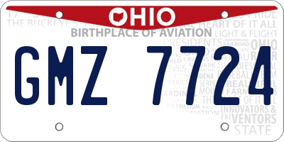 OH license plate GMZ7724