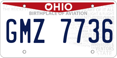OH license plate GMZ7736