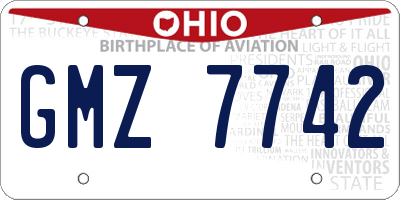 OH license plate GMZ7742