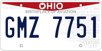 OH license plate GMZ7751