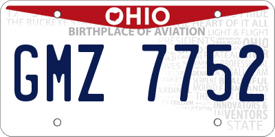 OH license plate GMZ7752