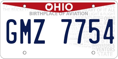 OH license plate GMZ7754